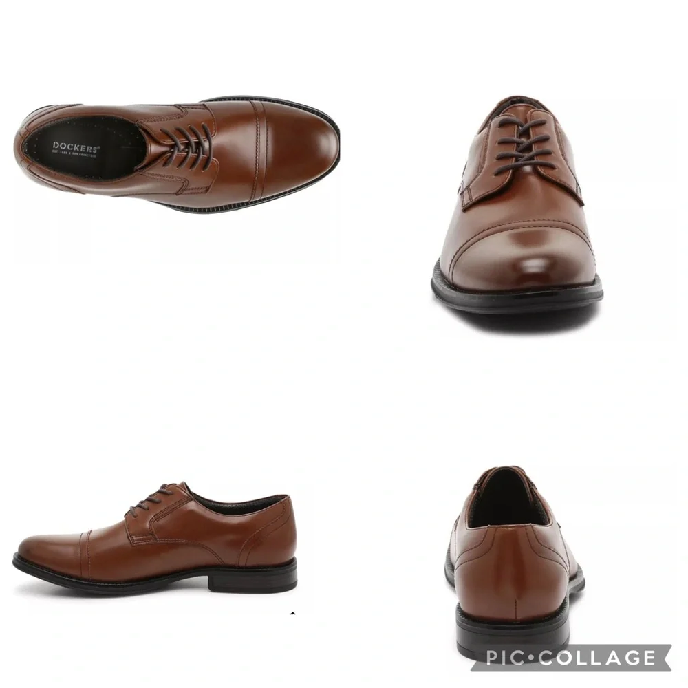 New! Dockers Men's Garfield Brown Dress Shoes Size 9